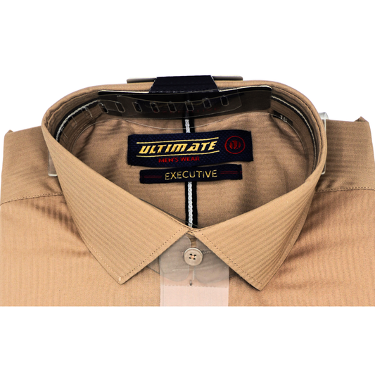 Beige Solid color dress shirt