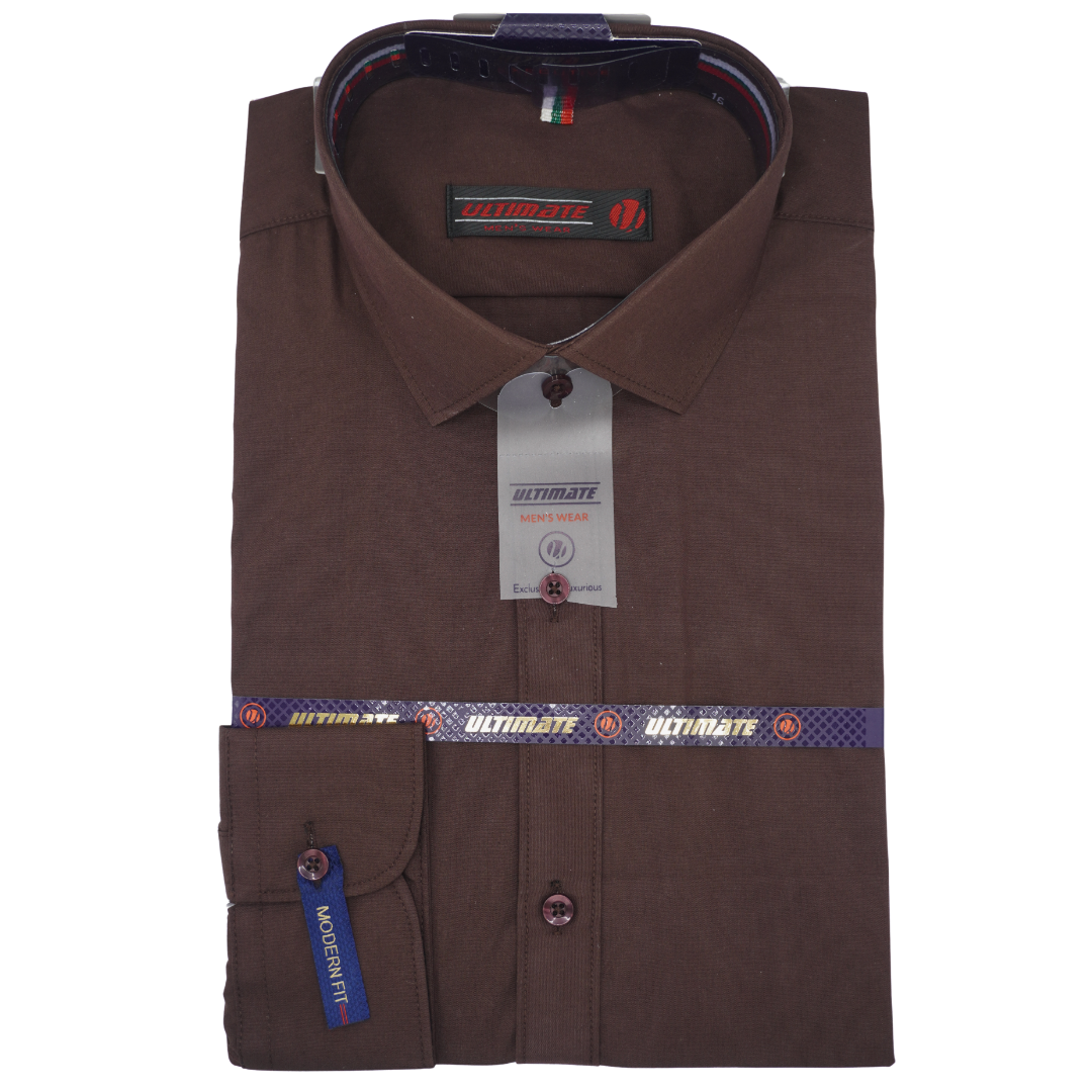 Solid Coffee Brown color dress shirt