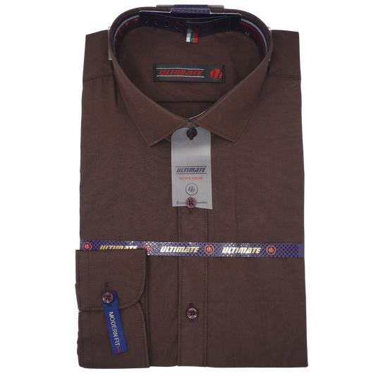 Solid Coffee Brown color dress shirt