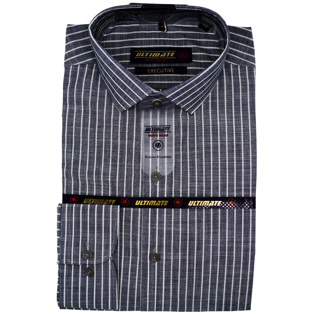 Navy Blue with White Stripes dress shirt