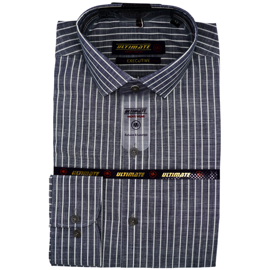 Navy Blue with White Stripes dress shirt