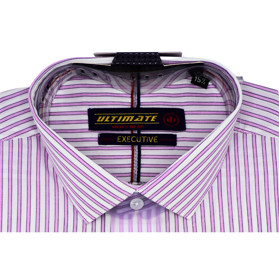 White with Purple Stripes dress shirt