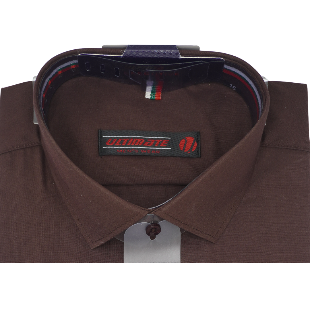 Solid Coffee Brown color dress shirt
