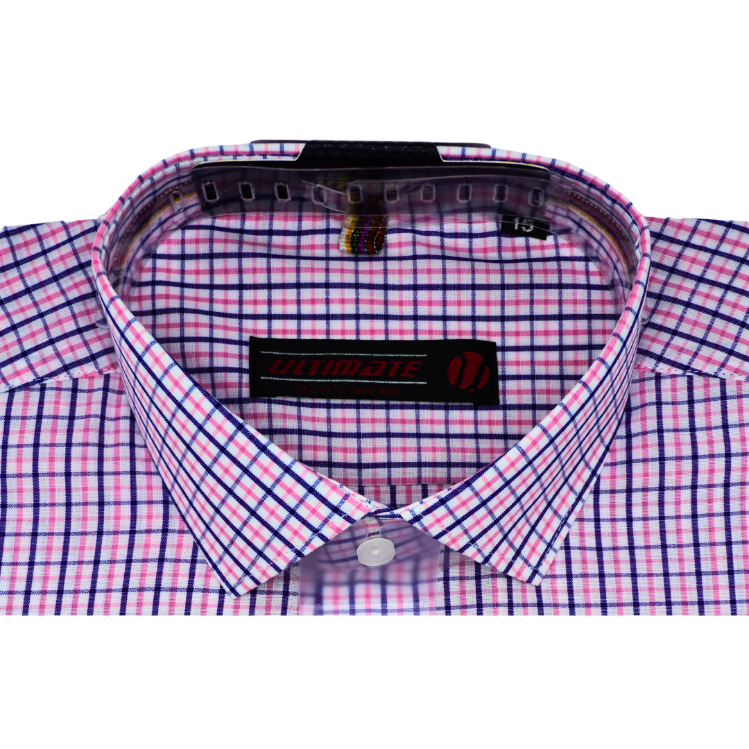 Pink and Blue Checkered dress shirt