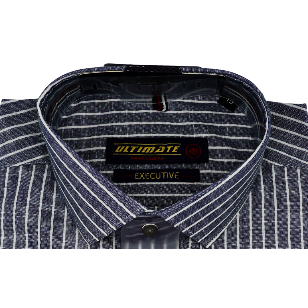 Navy Blue with White Stripes dress shirt