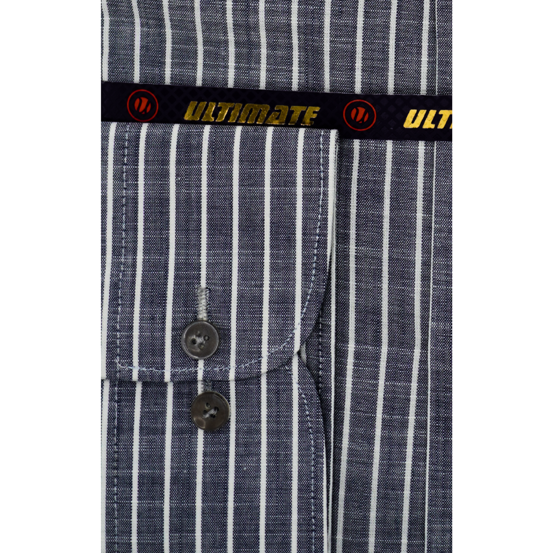 Navy Blue with White Stripes dress shirt