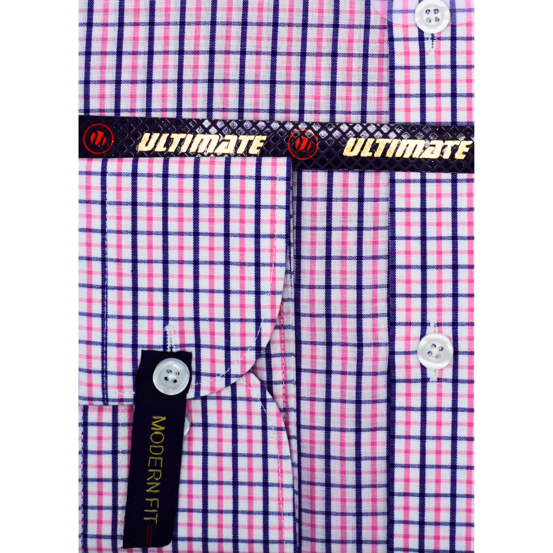 Pink and Blue Checkered dress shirt