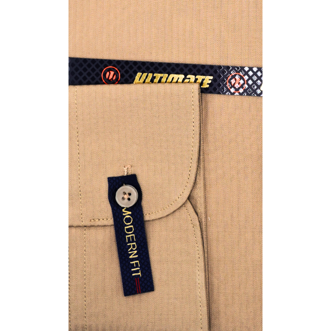 Beige Solid color dress shirt