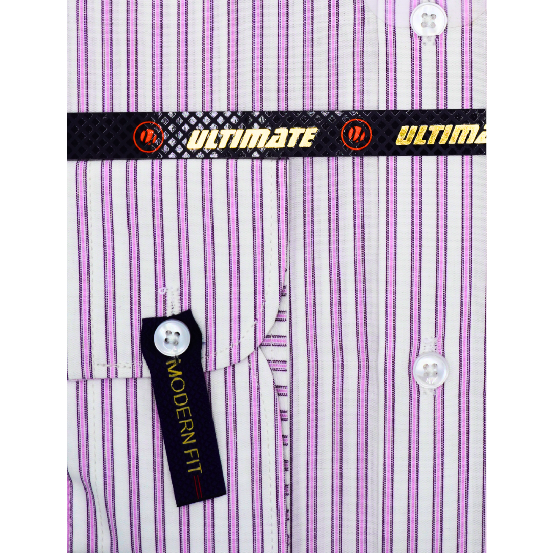 White with Purple Stripes dress shirt