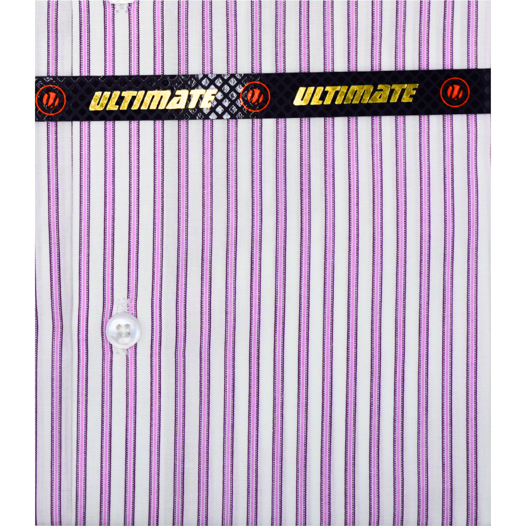 White with Purple Stripes dress shirt