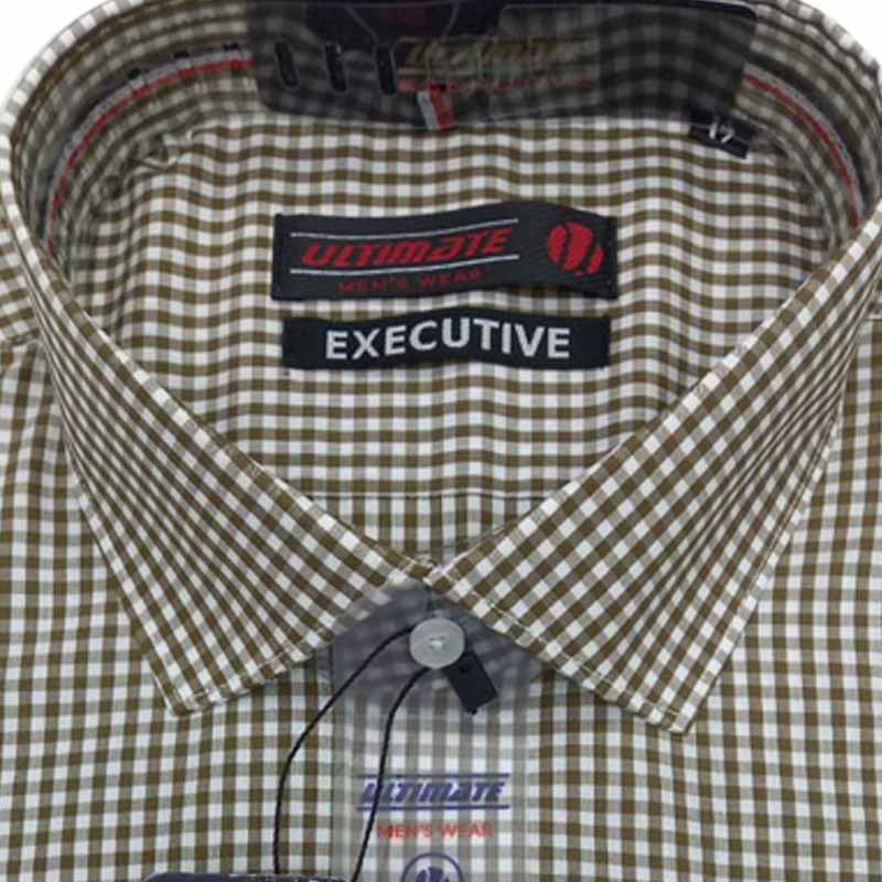Ultimate Executive Brown and White Checkered Shirt