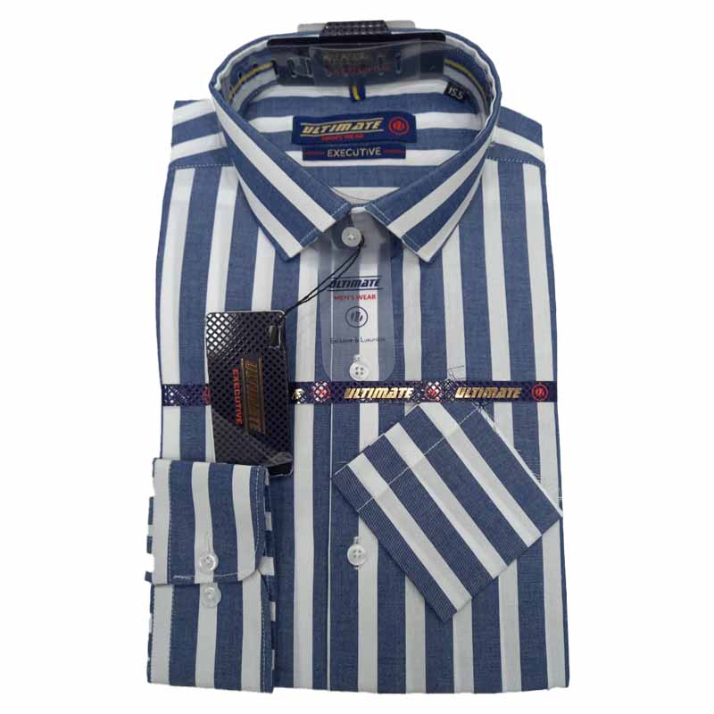 Ultimate Maritime Stripes: Navy Big Striped Dress Shirts Emporium